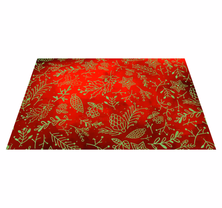 Manteles individuales con patrón floral navidad - TenVinilo