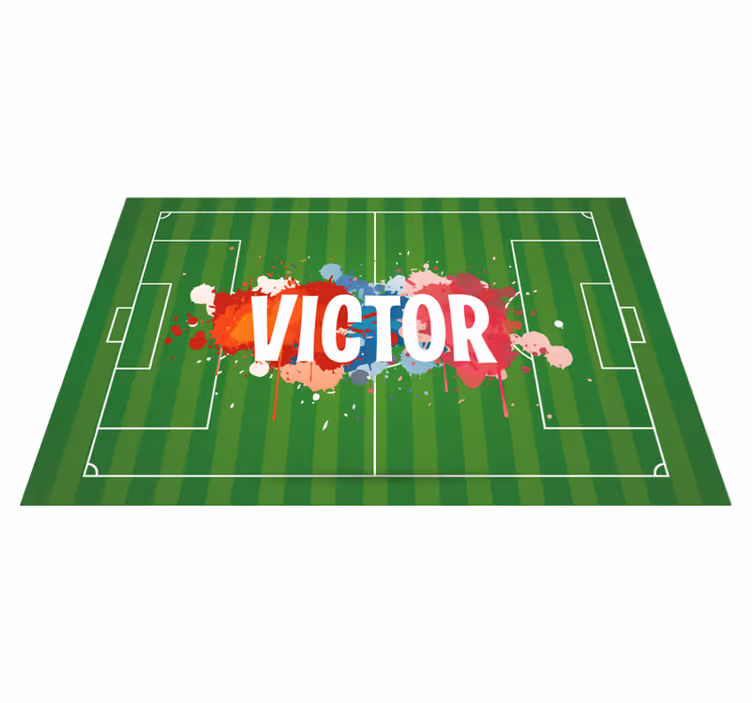 Manteles individuales con nombre Campo de futbol con nombre - TenVinilo