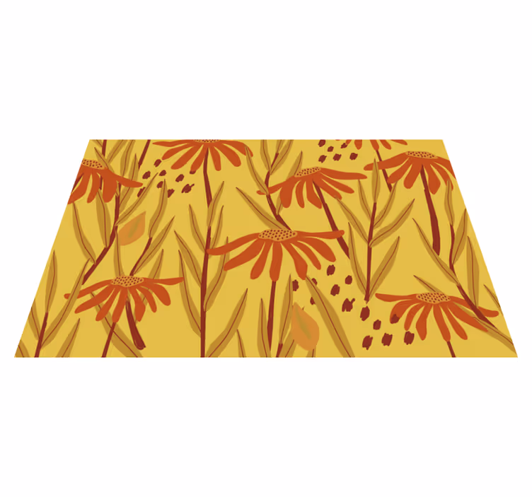 Individual original mesa patrón floral amarillo - TenVinilo