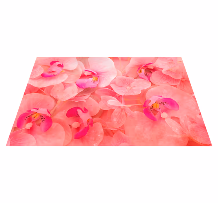 Manteles individuales elegantes Flores rosadas con un centro amar - TenVinilo
