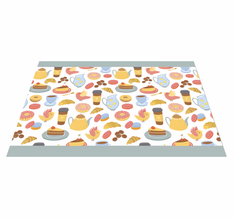 Individual mesa infantil patrones de postres coloridos - TenVinilo