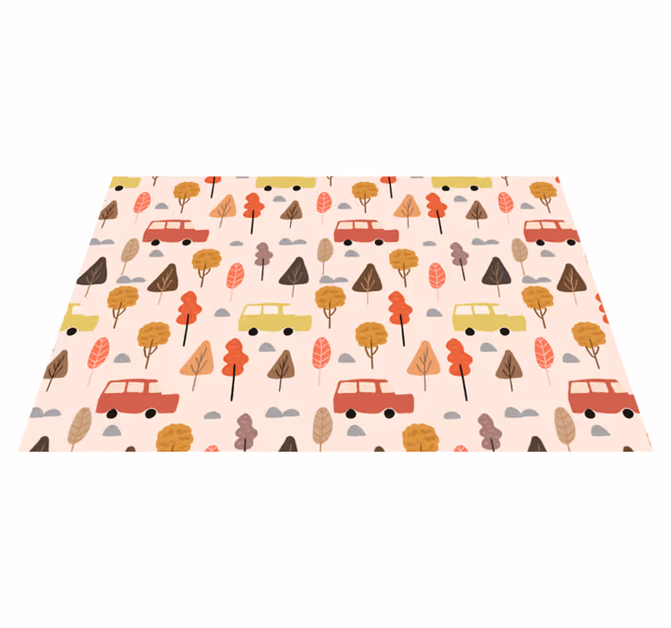 Individual mesa infantil Árboles de coches coloridos - TenVinilo