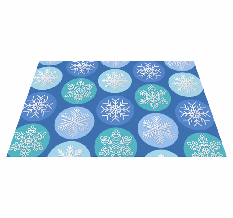 Mantel individual navideño círculo de copos de nieve - TenVinilo