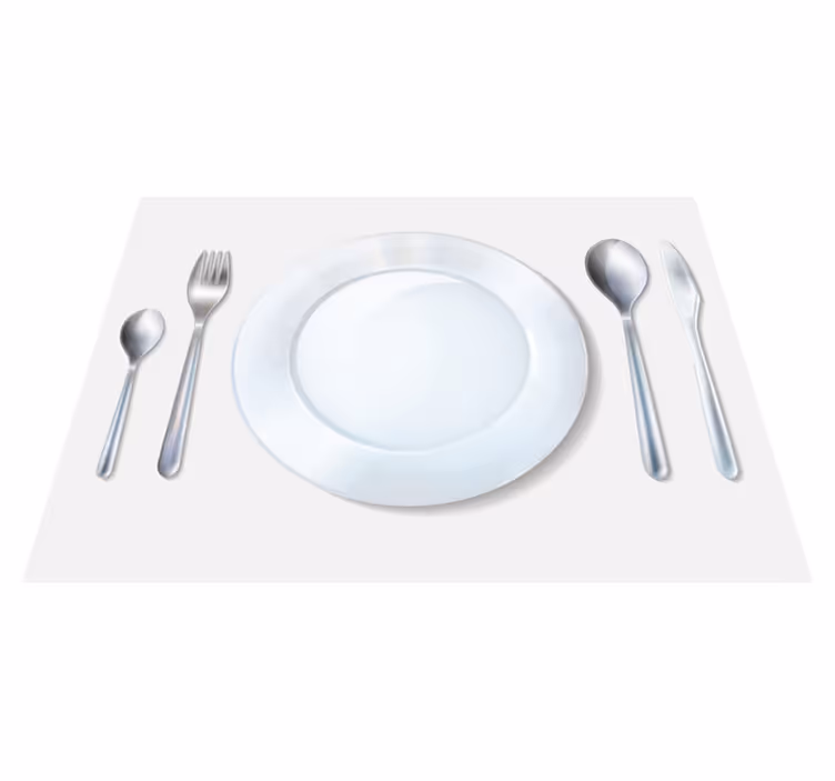 Individual mesa moderno conjunto de platos elegante - TenVinilo