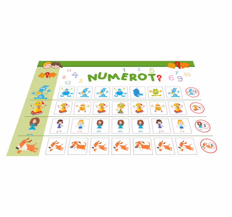 Mantel individual infantil Calcular niños - TenVinilo