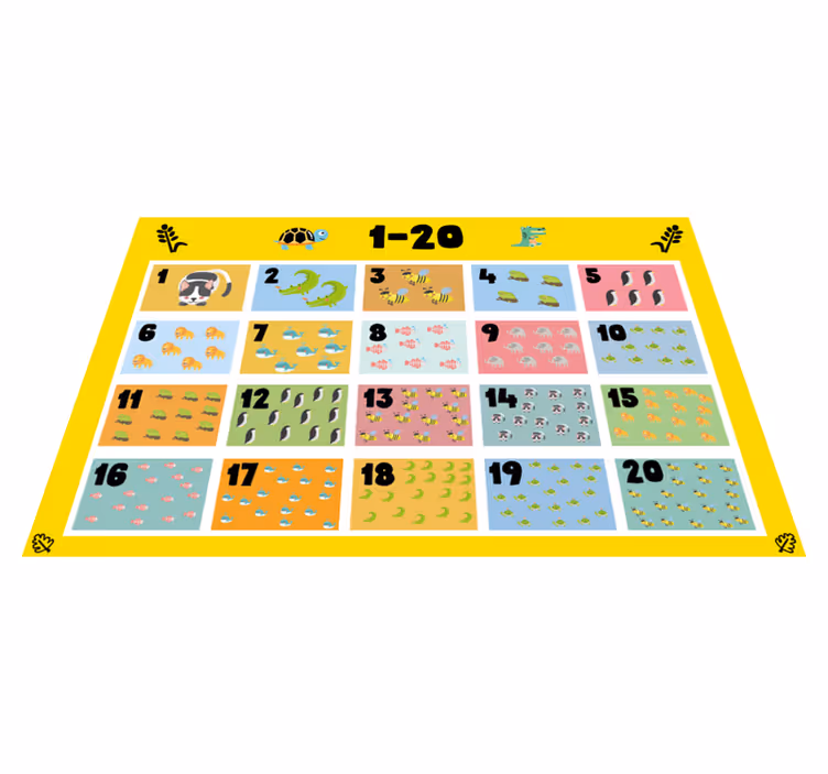 Individual mesa infantil gráfico de números coloridos - TenVinilo