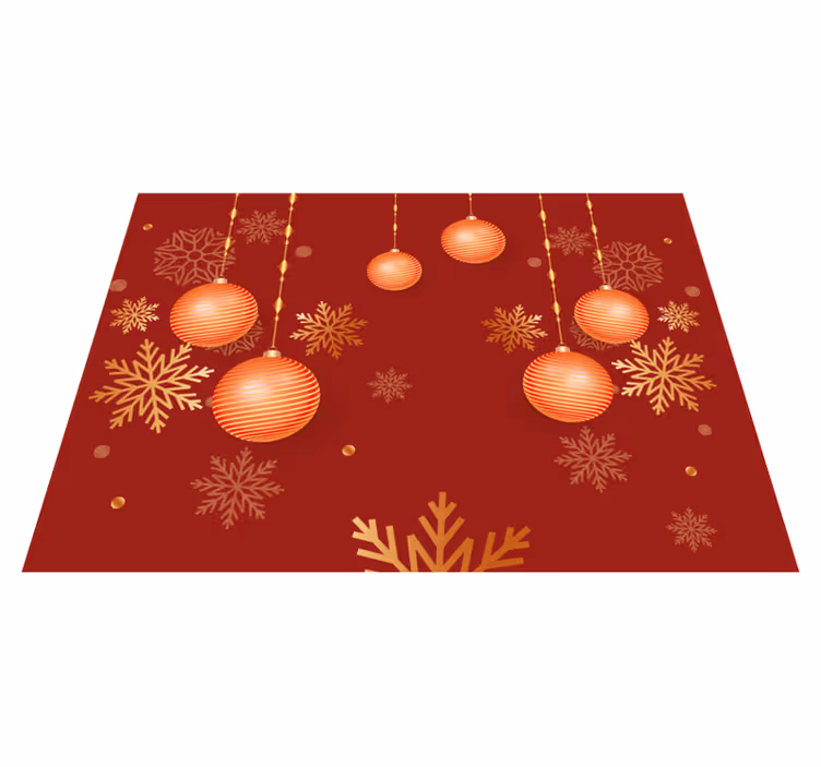 Mantel individual navideño esferas ornamentales - TenVinilo
