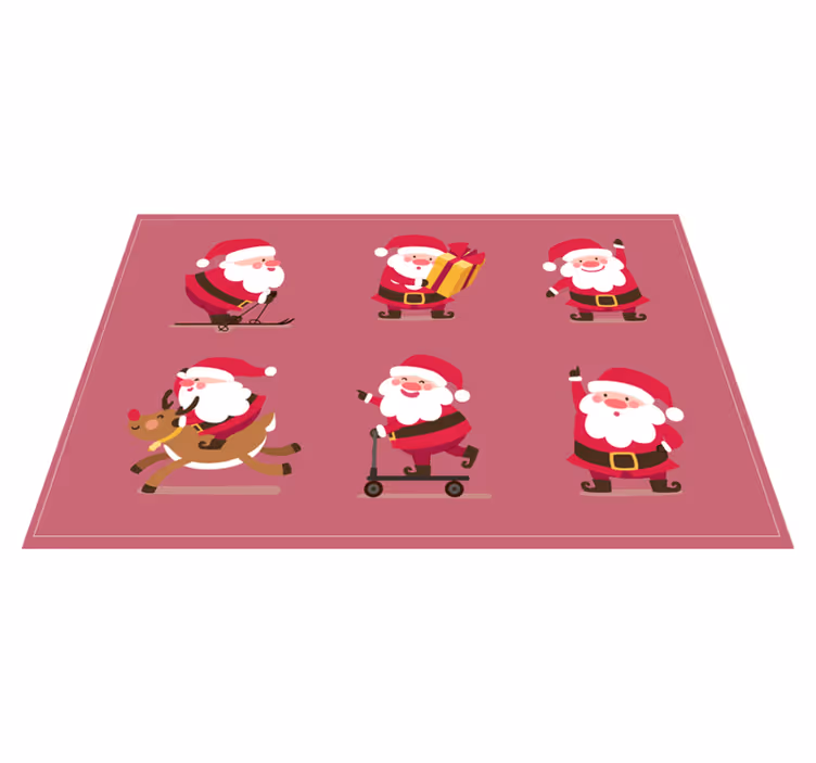 Mantel individual navideño personajes de santa claus - TenVinilo