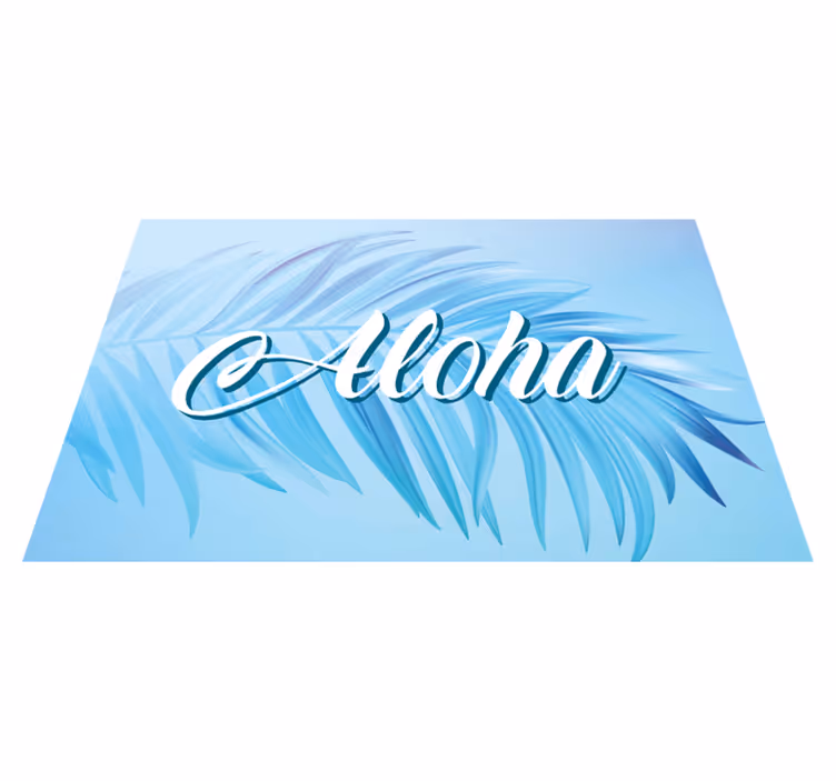 Mantel individual frases hojas de palma aloha - TenVinilo