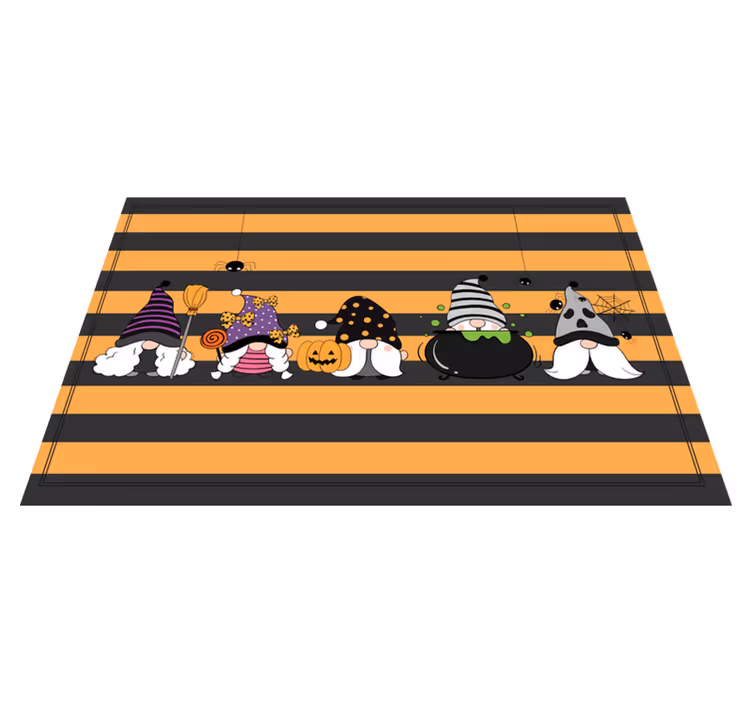 Individual mesa halloween gnomos con sombreros de halloween - TenVinilo
