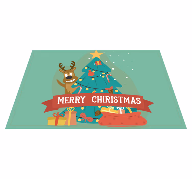 Mantel individual navideño Árbol festivo alegre - TenVinilo