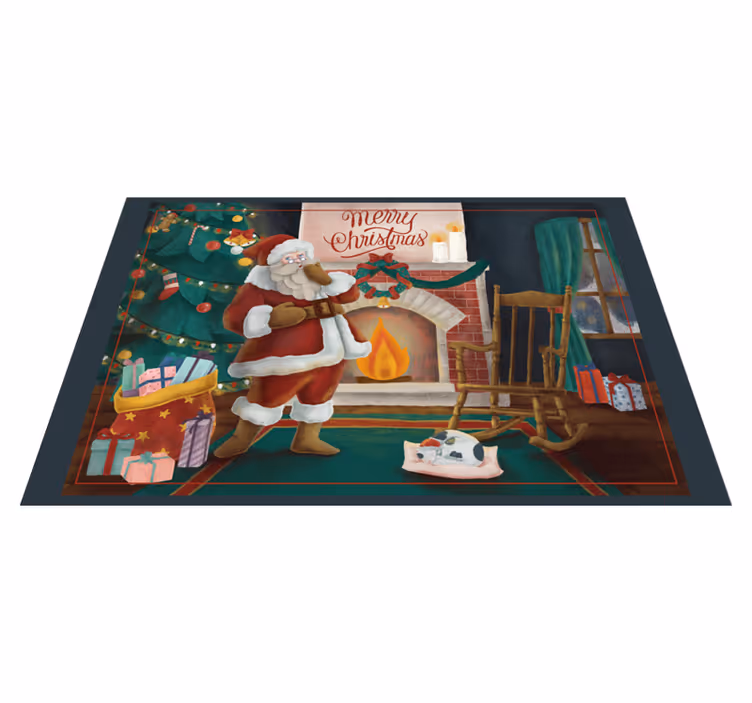Mantel individual navideño encuentro de santa claus - TenVinilo