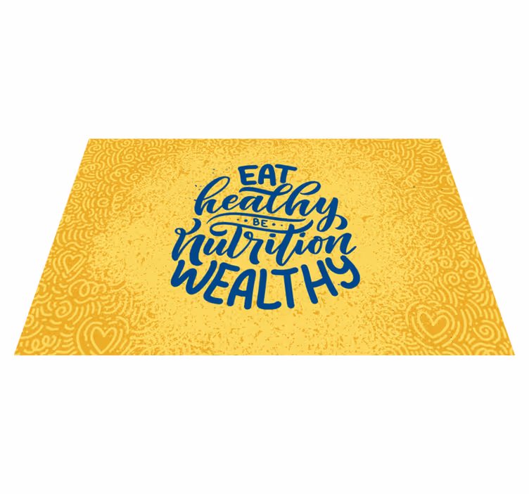 Mantel individual frases nutrición saludable riqueza - TenVinilo