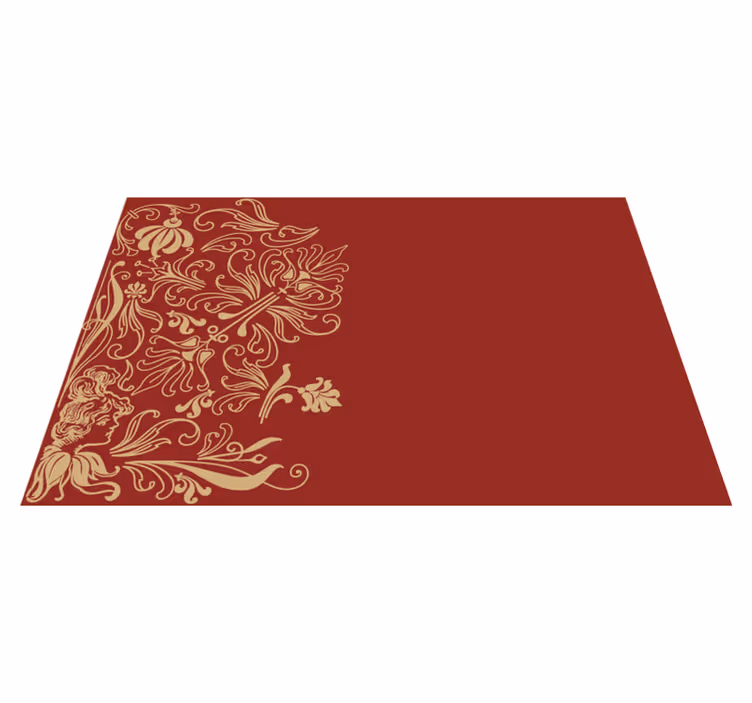 Individual mesa elegante con acentos florales elegantes - TenVinilo