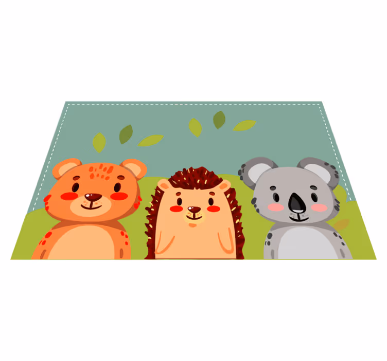 Mantel individual infantil Colección de tarjetas de animales salv - TenVinilo