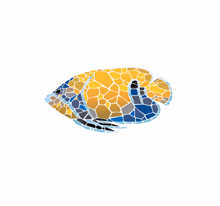Individual original mesa ilustración de pez mosaico - TenVinilo