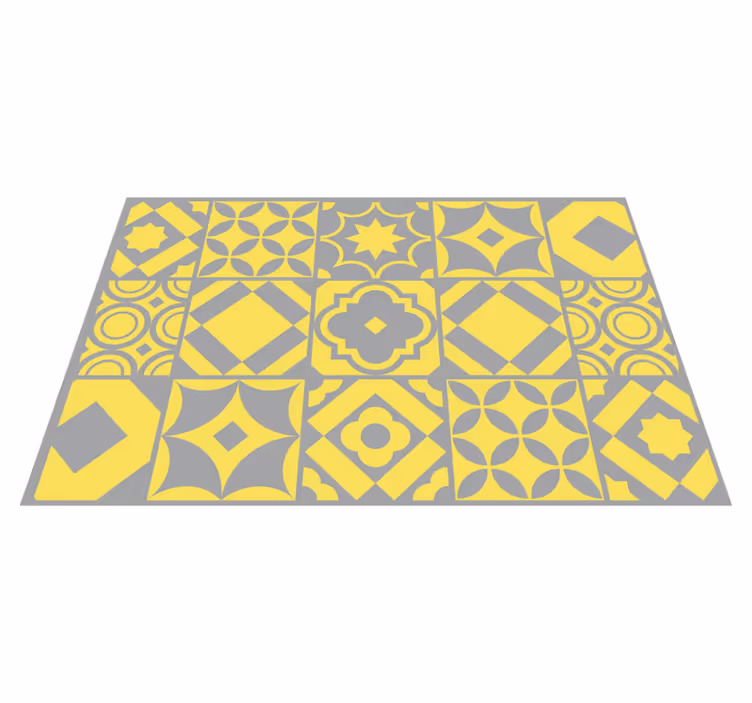 Mantel individual imitación azulejos de motivos geométricos - TenVinilo