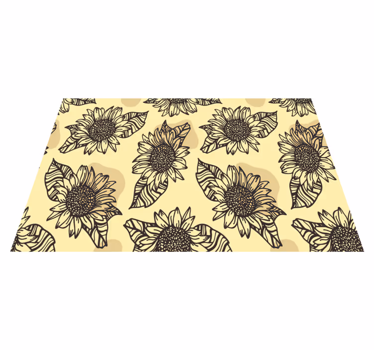 Individual original mesa arte con patrón de girasoles - TenVinilo
