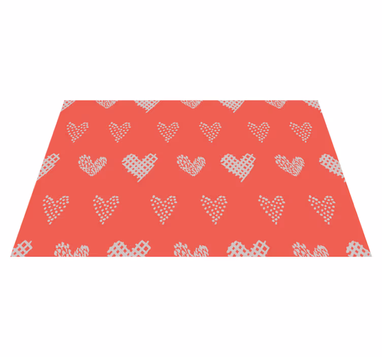Mantel individual imitación textura de corazones - TenVinilo