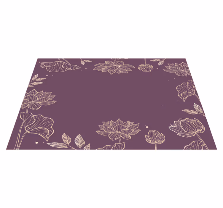 Individual mesa elegante patrón floral de loto - TenVinilo