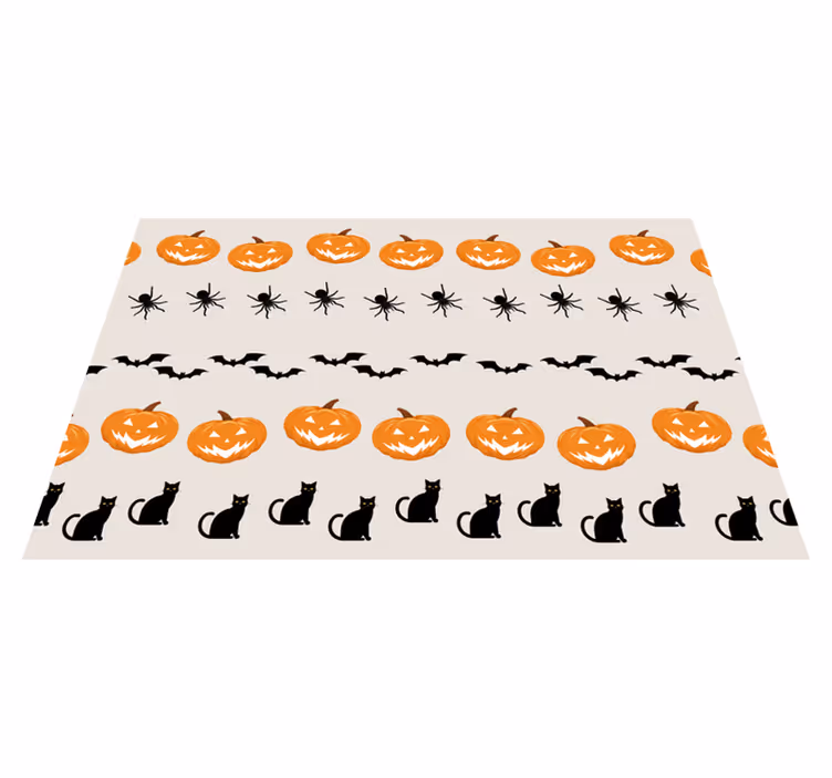 Individual mesa halloween gato araña calabaza - TenVinilo