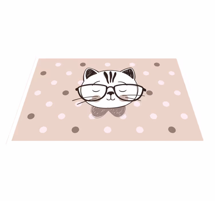 Mantel individual infantil Gato inteligente con gafas - TenVinilo