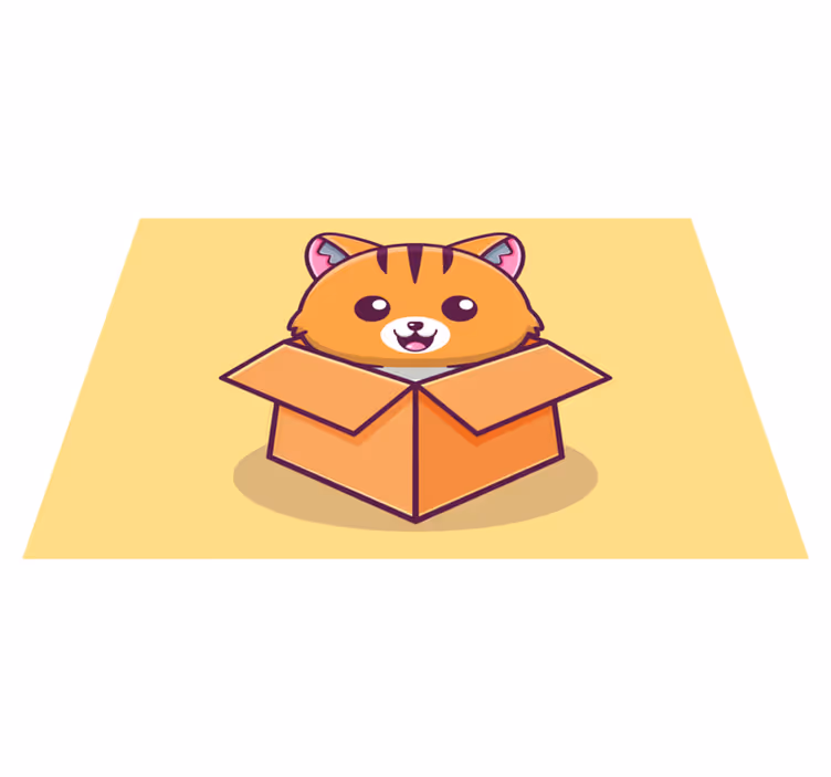 Individual mesa infantil caja de gato feliz - TenVinilo