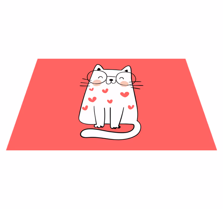 Individual mesa infantil gato adorable - TenVinilo