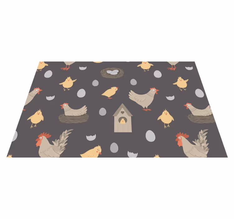 Individual mesa infantil aves de granja encantadoras - TenVinilo