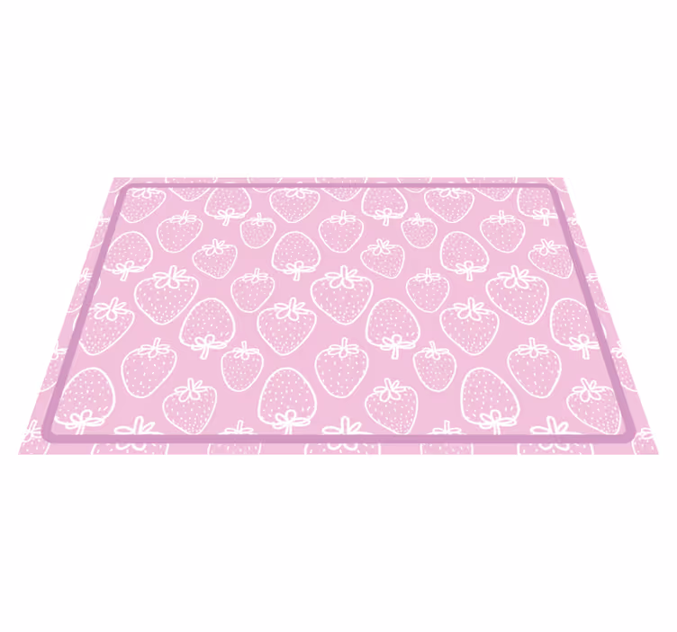 Individual mesa infantil alfombra con estampado de fresas - TenVinilo