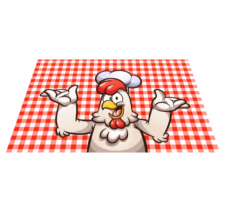 Mantel individual original Cocinero de pollo de dibujos animados - TenVinilo