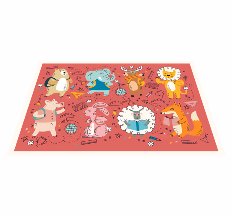 Individual mesa infantil amigos animales coloridos - TenVinilo
