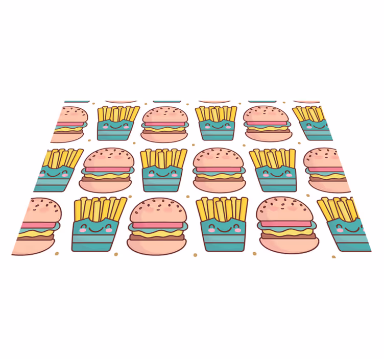 Individual mesa infantil patrón de hamburguesa feliz - TenVinilo