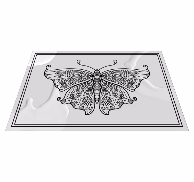 Individual original mesa patrón de mariposas intrincado - TenVinilo