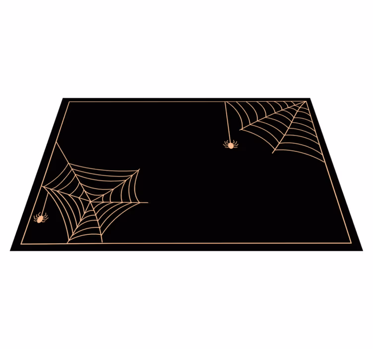 Mantel individual Halloween Telaraña clásica sobre fondo negro - TenVinilo