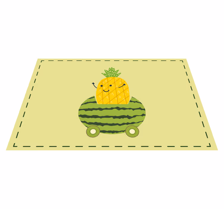 Individual mesa infantil vehículo piña sandía - TenVinilo