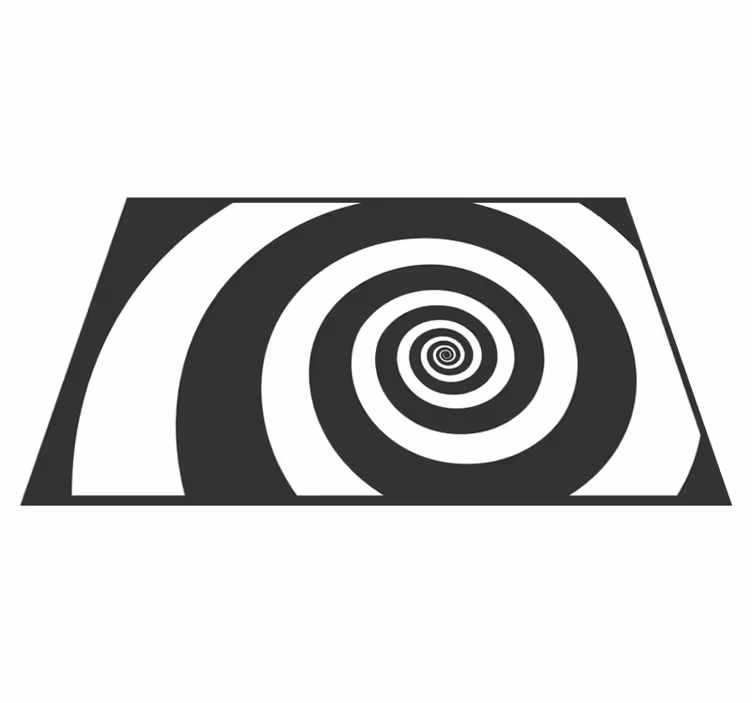Mantel individual redondo Espiral retro hipnótica en blanco y neg - TenVinilo