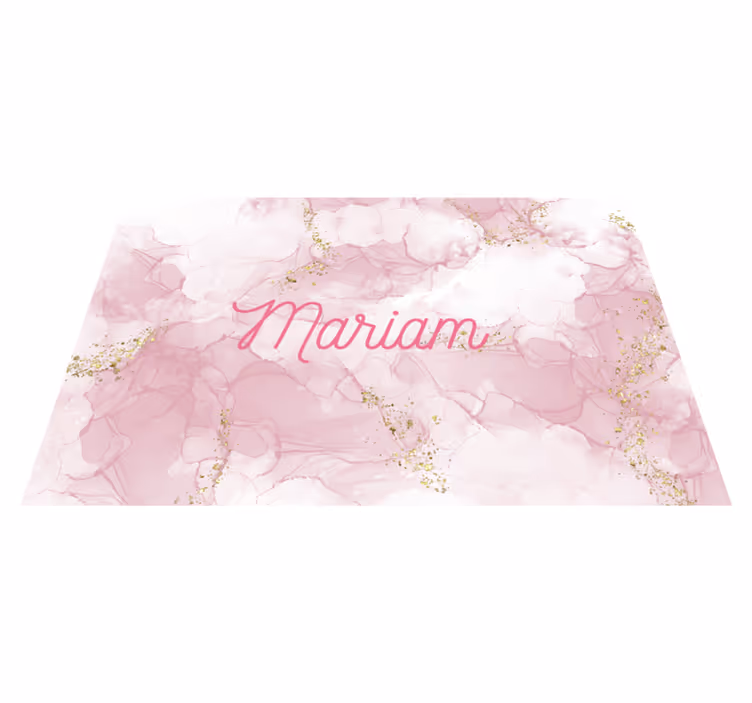 Mantel individual personalizable Patrón rosa claro con nombre - TenVinilo