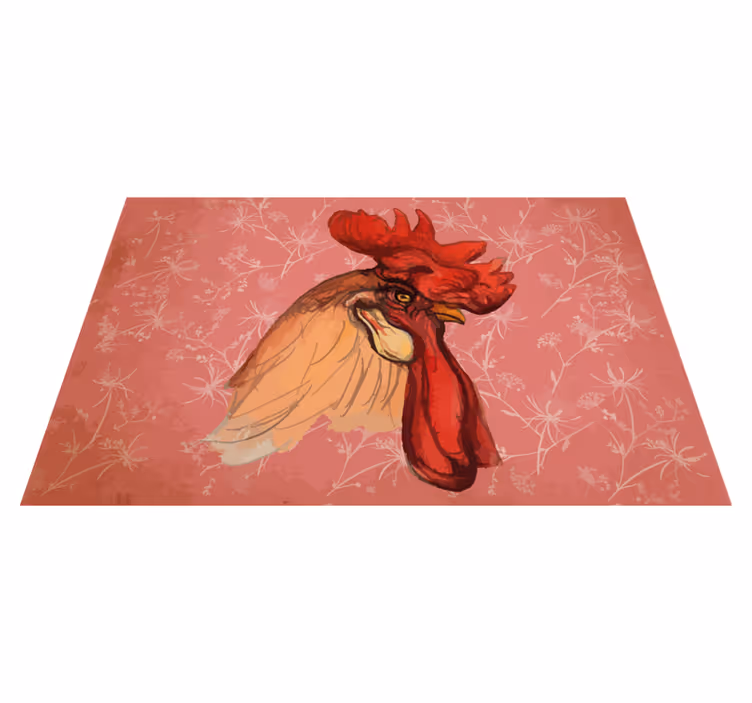 Individual original mesa ilustración de cabeza de gallo - TenVinilo