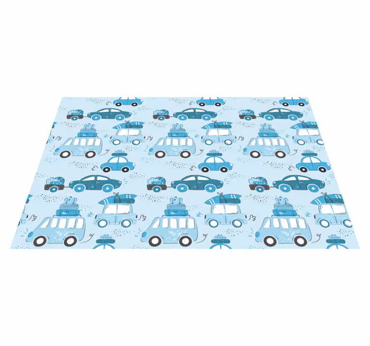 Individual mesa infantil coches con equipaje - TenVinilo