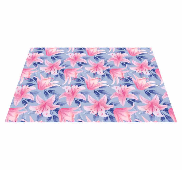 Individual original mesa patrón de lirios rosa floral - TenVinilo