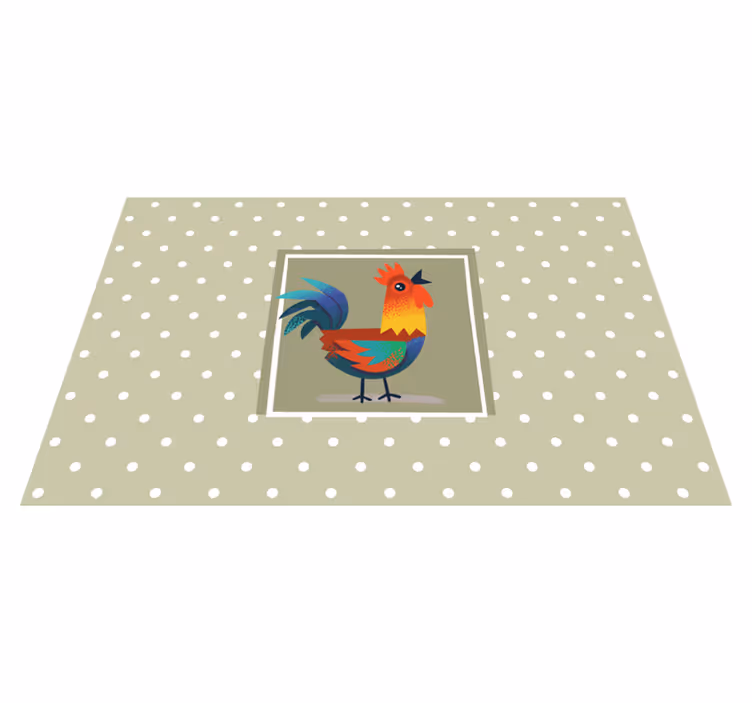 Individual mesa infantil arte de gallo colorido - TenVinilo