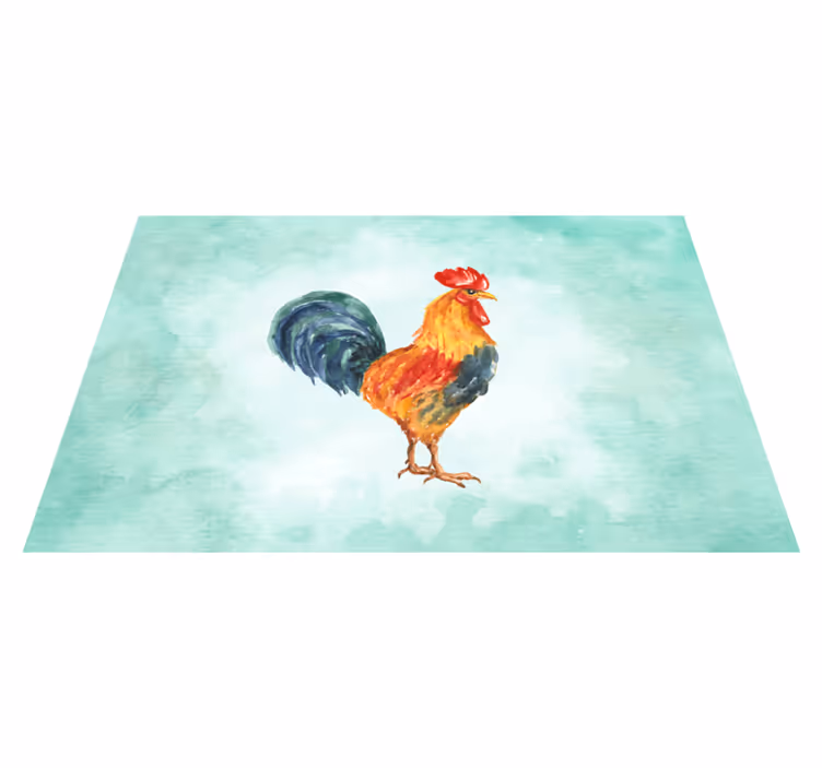 Individual original mesa ilustración de gallo colorido - TenVinilo