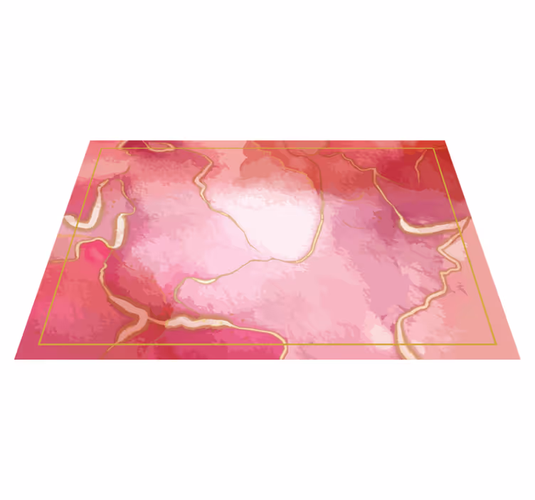 Mantel individual original Efecto mármol rosa y dorado - TenVinilo