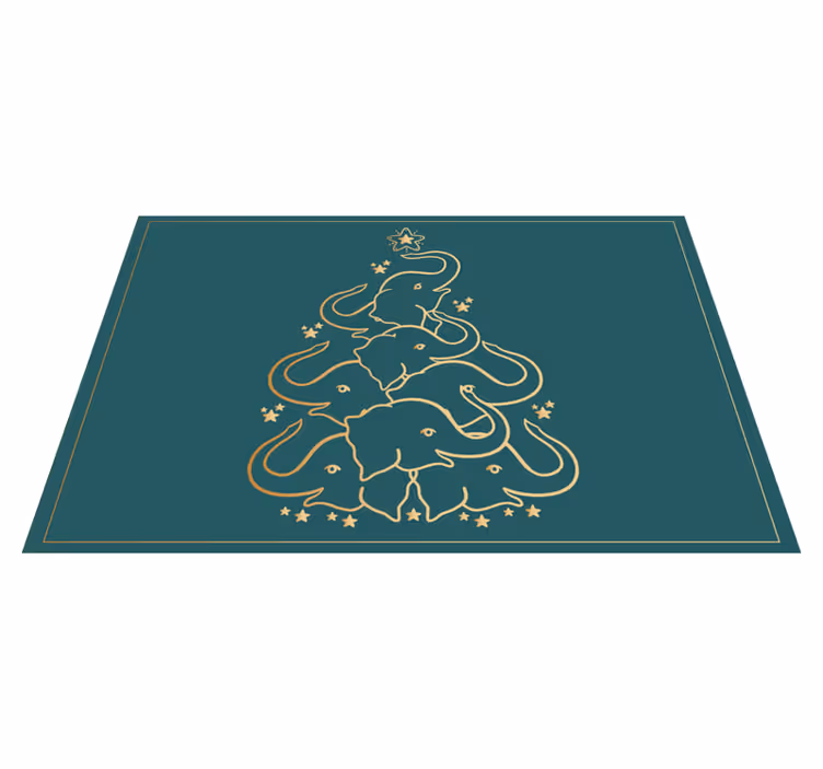 Mantel individual navideño Elefante árbol de navidad - TenVinilo