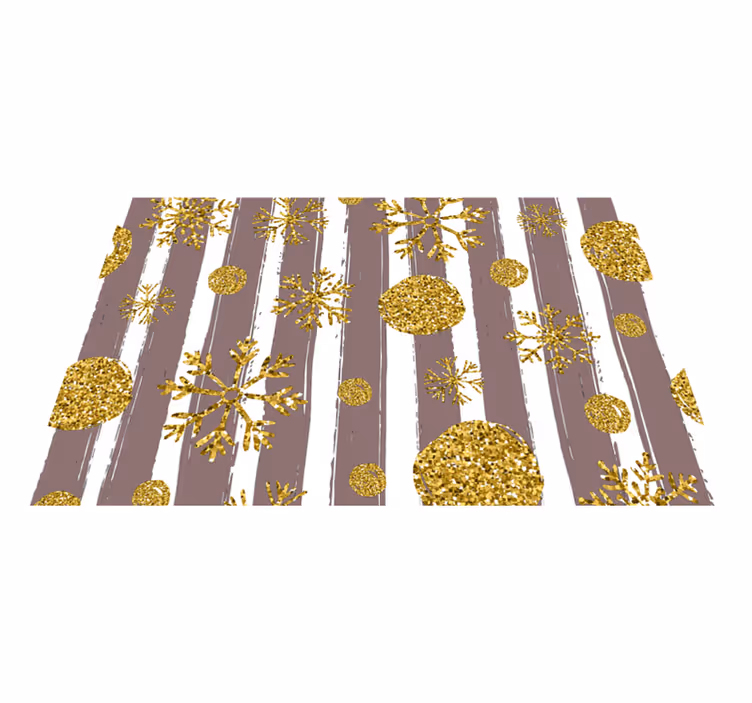 Mantel individual navideño copos de nieve dorados - TenVinilo
