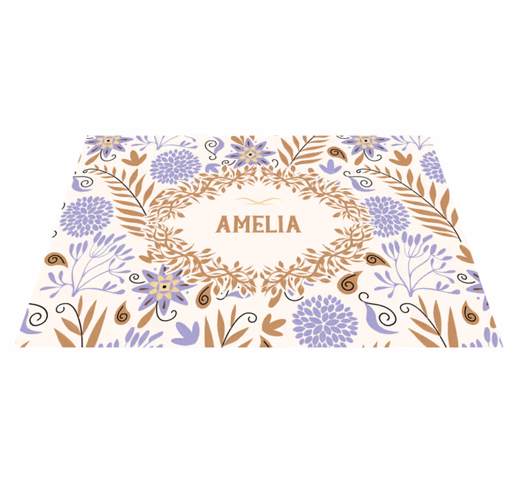 Individual mesa personalizable manteles con flores - TenVinilo