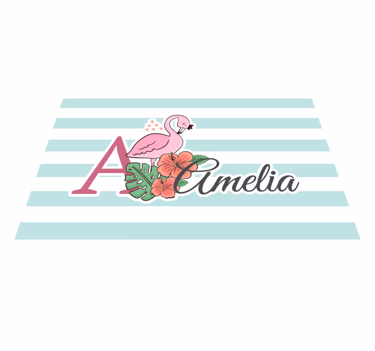 Individual mesa infantil flamenco monograma amelia - TenVinilo