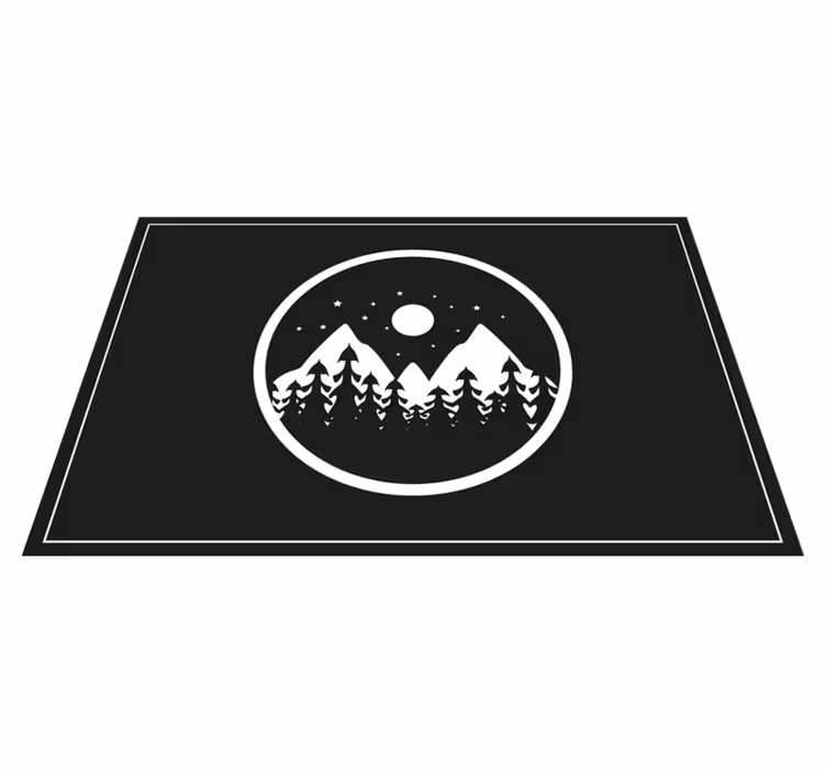Individual mesa moderno paisaje de montaña circular - TenVinilo