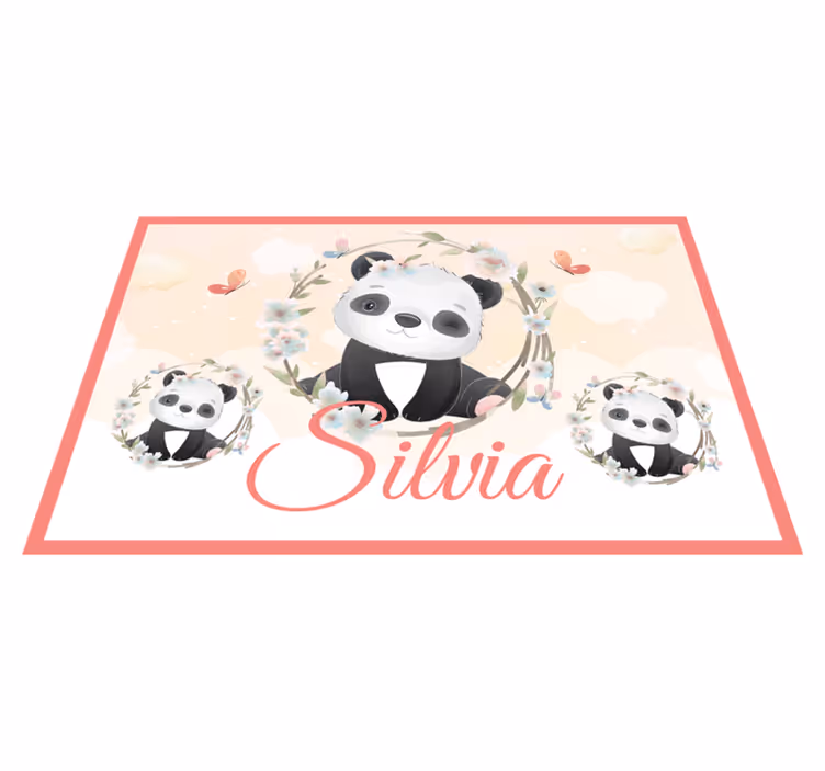 Individual mesa infantil arreglo de pandas encantadores - TenVinilo